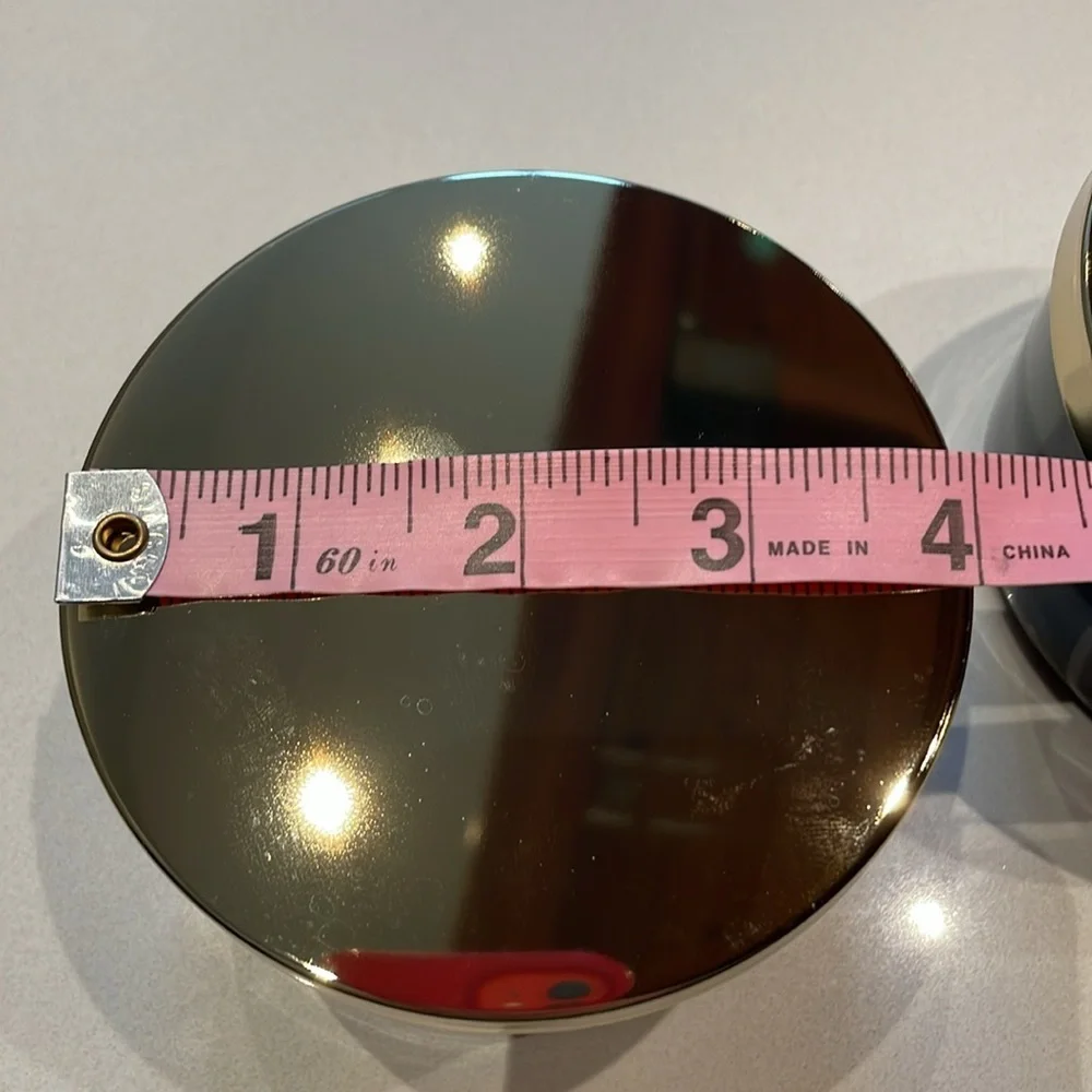 🆕 Z Gallerie Ceramic Multi-Use Storage Duo, 4” Canisters, Black/Brass. NWOT